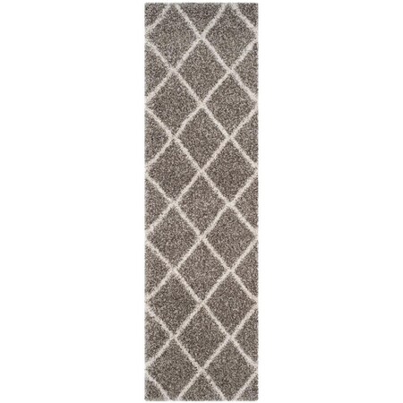 Safavieh Sgh-Hudson Shag Power Loomed Runner Rugs, Grey and Ivory - 2 ft.-3 in. x 8 ft. SGH281B-28